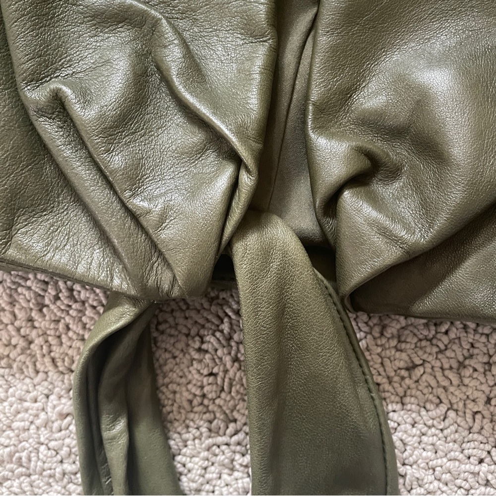 NWT Lamarque Green Cropped Leather Jacket/Blazer - Picture 8 of 9
